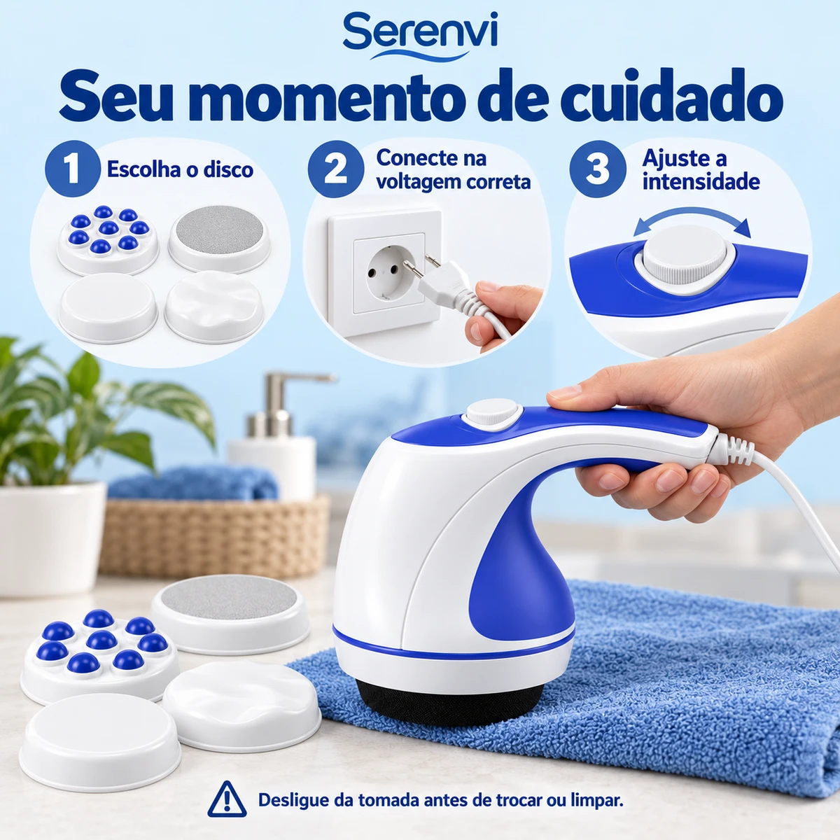 Como usar, transportar ou conservar Massageador Orbital Serenvi